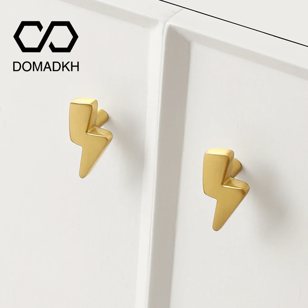 Unique Furniture Hardware Pulls - Desain petir kenop kabinet kuningan tarikan