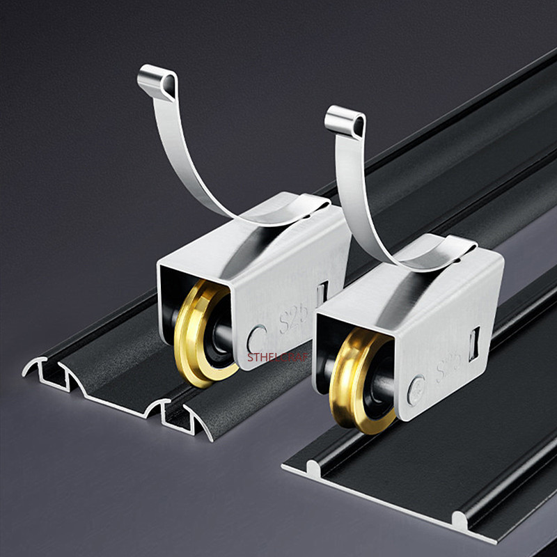 Furniture Rails Hardware - 2 Buah Roda Rel Pemandu Pintu