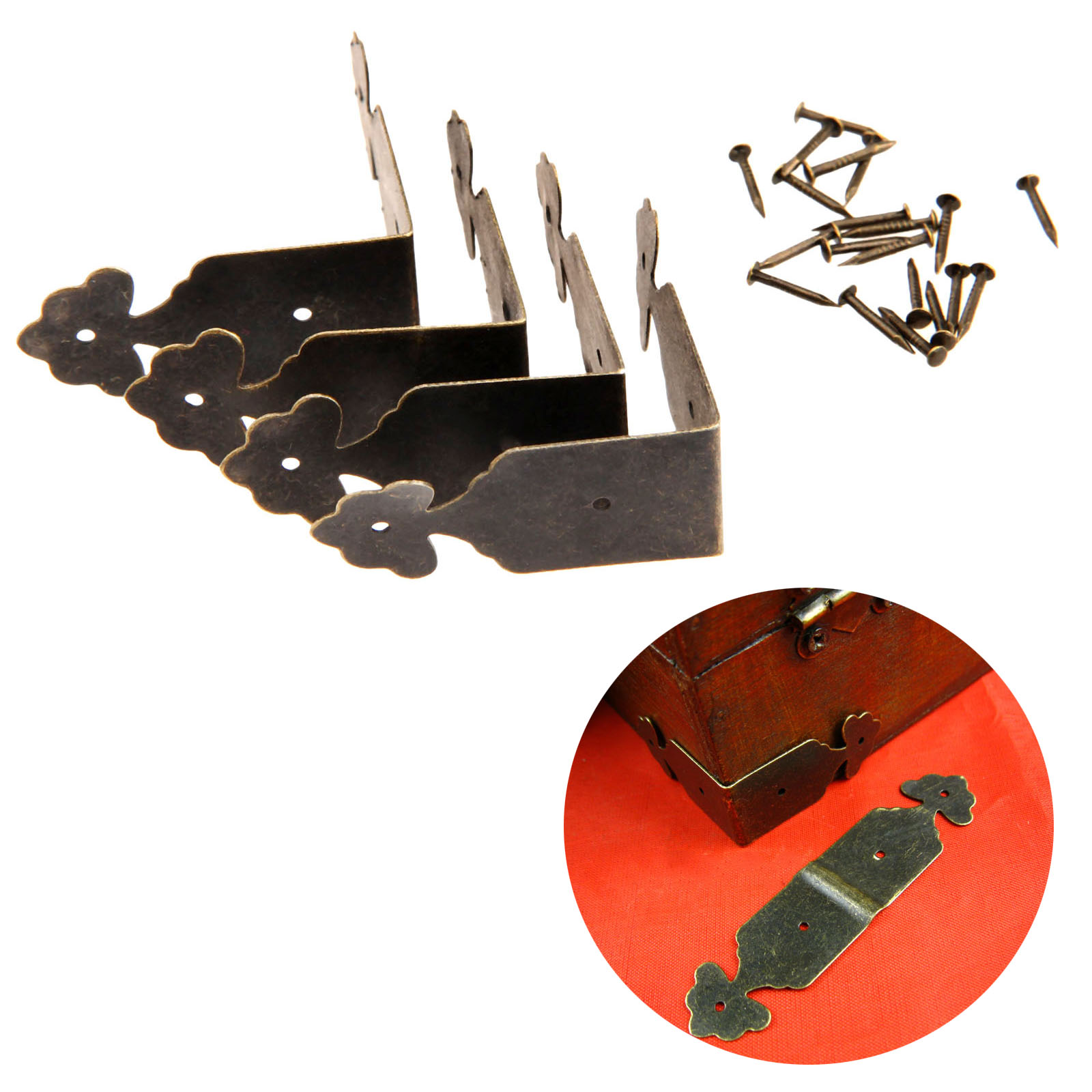 Furniture Hardware And Fittings - 4 Pcs Dekoratif Pelindung Sudut Besi