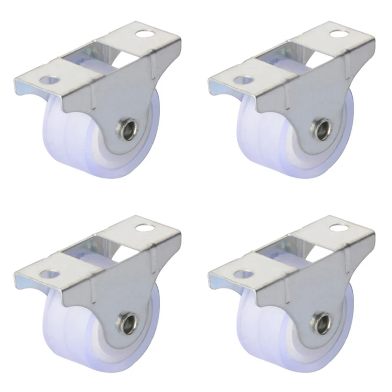 Furniture Rails Hardware - 4 Buah Roda Putar Tetap Putih