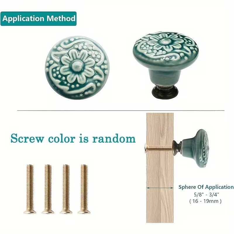 12 buah kenop kabinet keramik, - Furniture Hardware Pulls ulasan dan harga