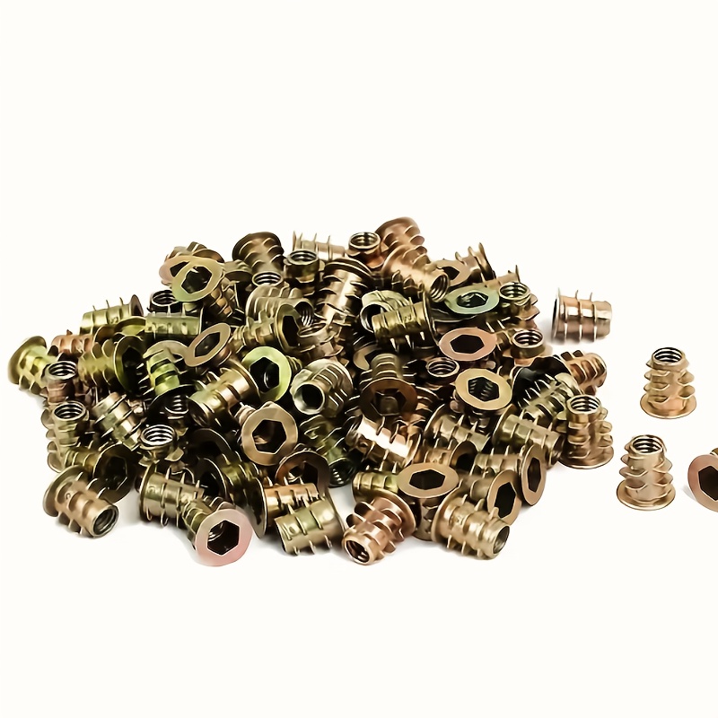 100Pcs Sisipan Ulir Galvanis P - Furniture Hardware Threaded Inserts ulasan dan harga