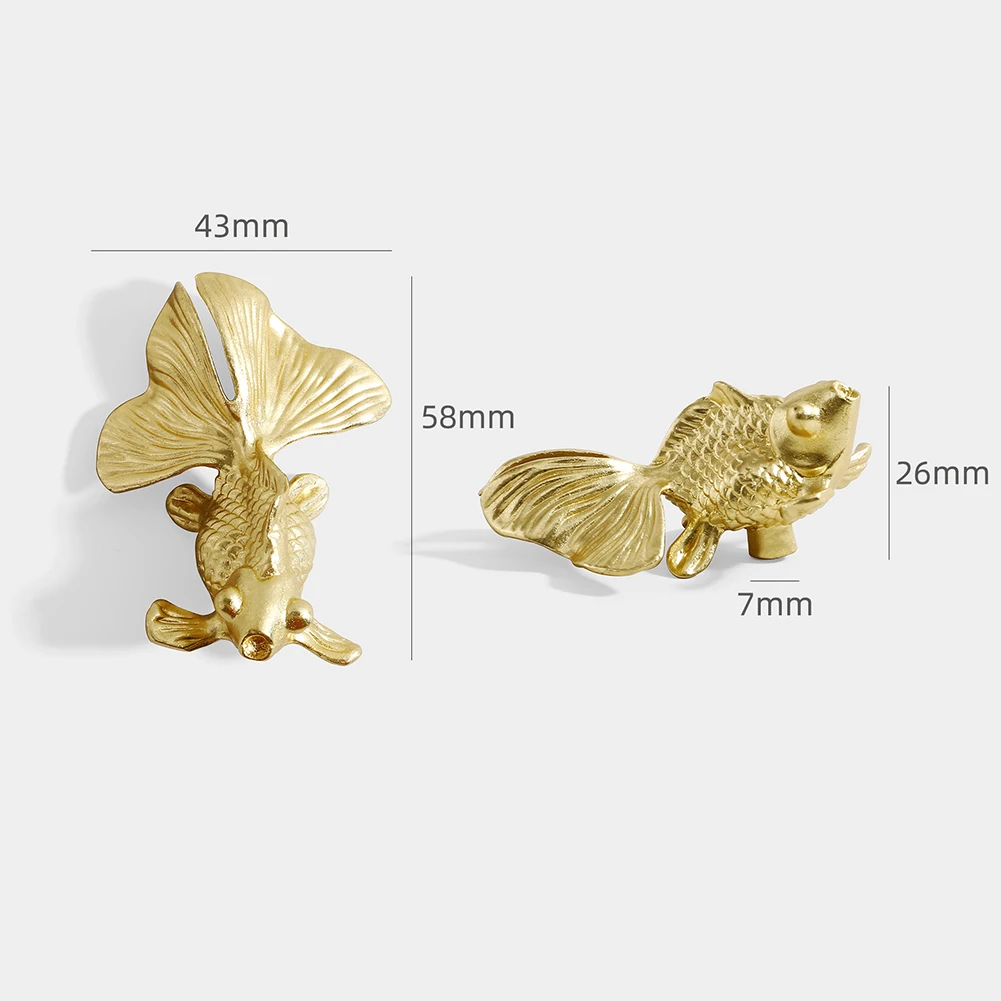 1 buah tombol ikan mas kuninga - Unique Furniture Hardware Pulls ulasan dan harga